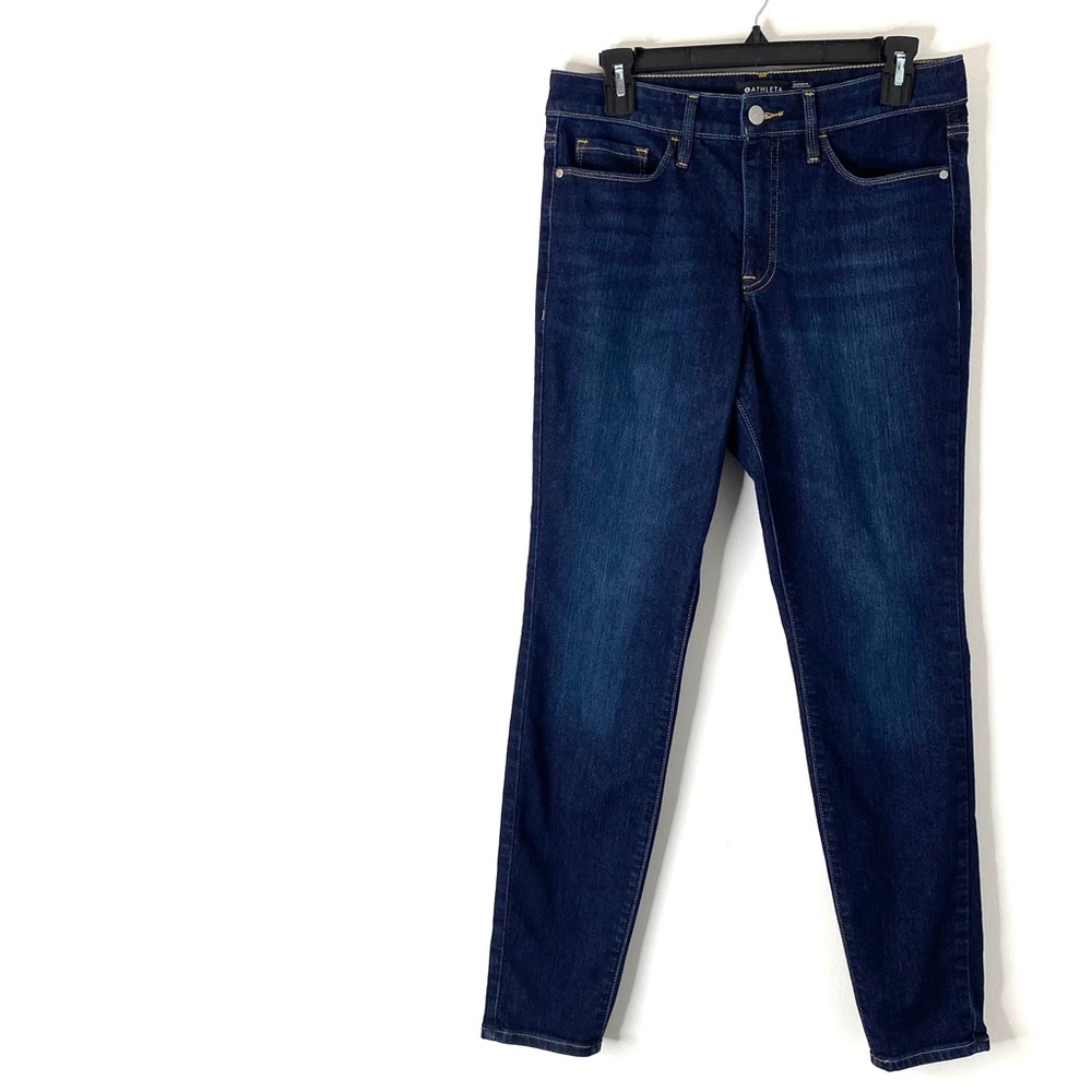 Athleta Dark Wash High Waist Skinny Jeans Stretch Denim Slim Fit Performance